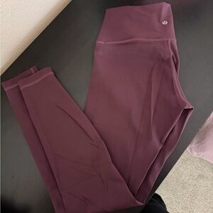 lululemon athletica Deep Plum Leggings. Size 8. 28” Wunder Under